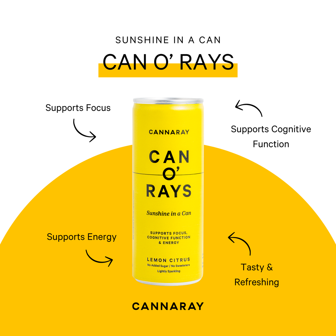 Cannaray Can O’Rays Functional Wellness Drink - Lemon product photo