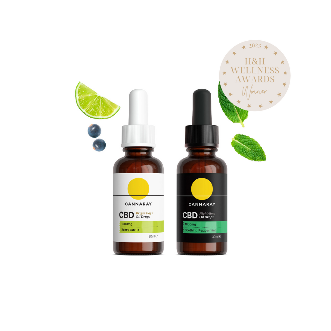 Cannaray Day & Night CBD Oil Kit – Citrus & Peppermint product photo