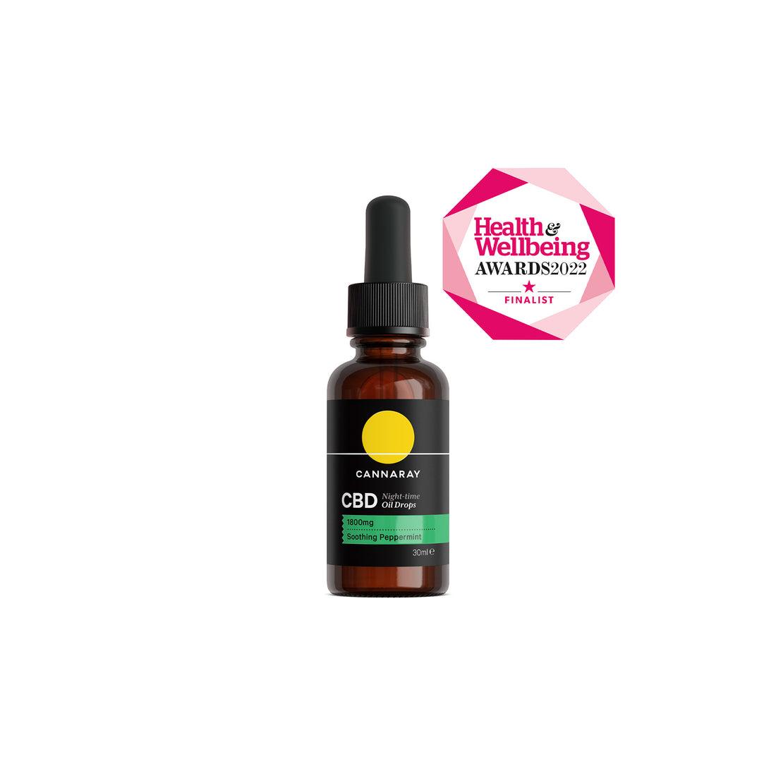 Cannaray Night-Time CBD Oil Drops - Soothing Peppermint product photo