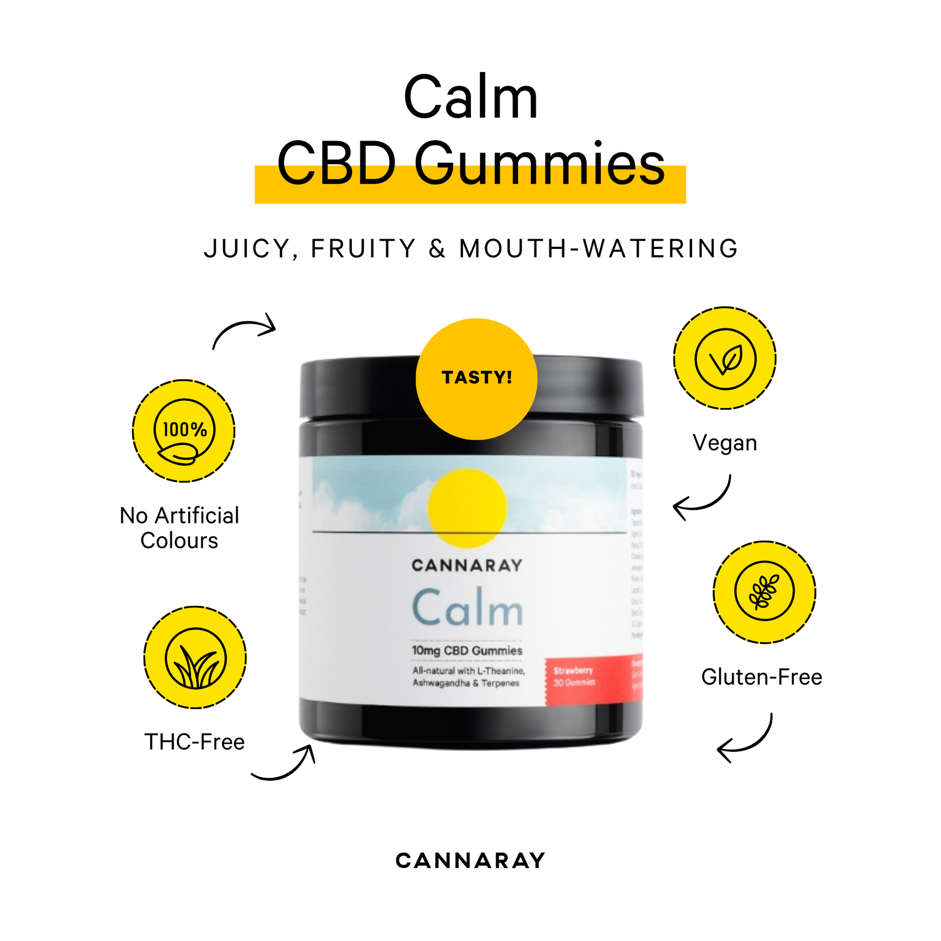 Calm CBD Gummies With Ashwagandha & Terpenes