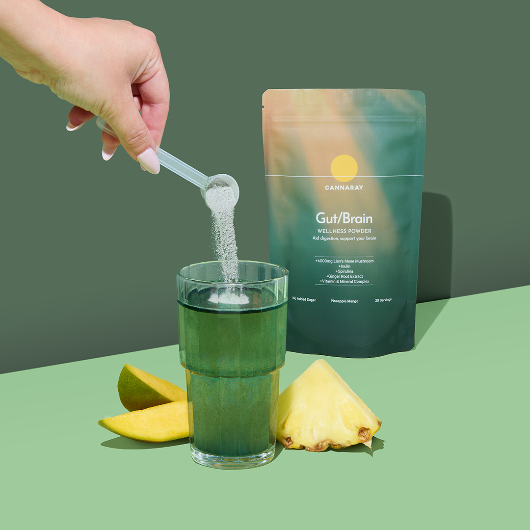 Cannaray Gut/Brain Powder - Mango & Pineapple Blend – close-up texture