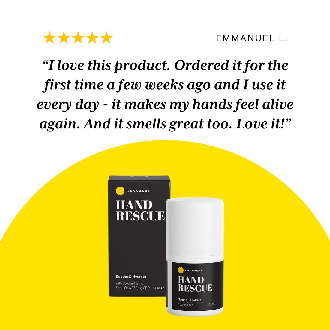 Cannaray Hand Rescue CBD Hand Cream – customer reviews and star ratings