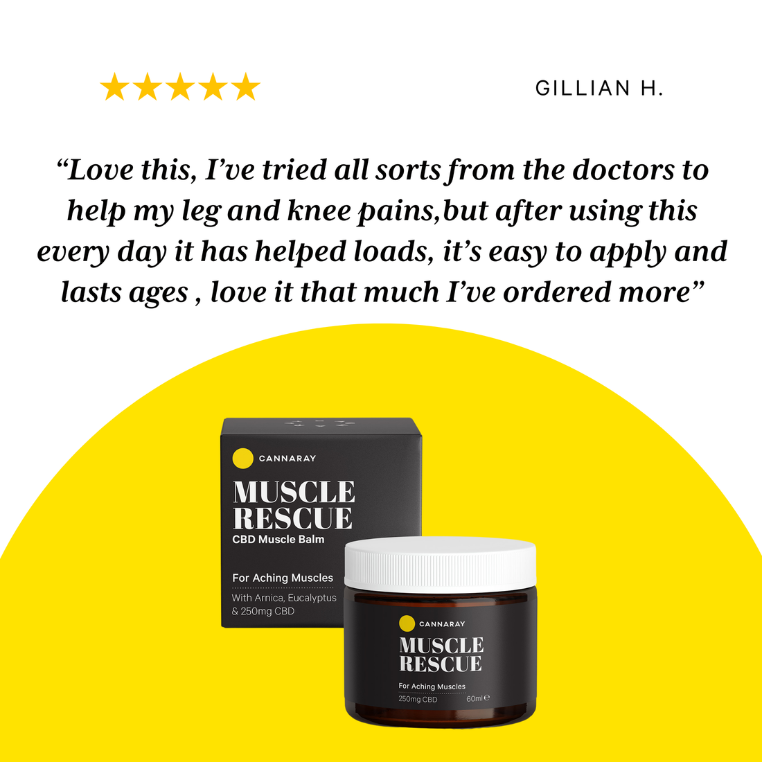 Cannaray Muscle Rescue CBD Balm – customer reviews and star ratings
