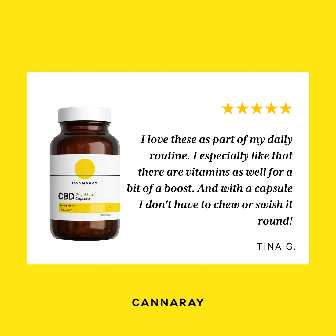 Cannaray Bright Days CBD Capsules – customer reviews and star ratings