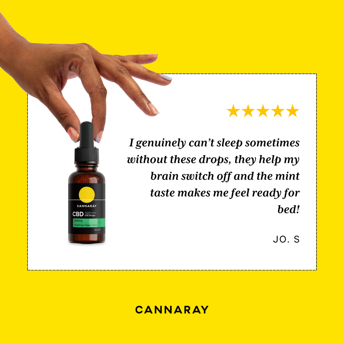 Cannaray Night-Time CBD Oil Drops - Soothing Peppermint – customer reviews and star ratings