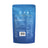 The back of a blue stand-up pouch package, showing product information, ingredients, and a barcode on a plain white background.