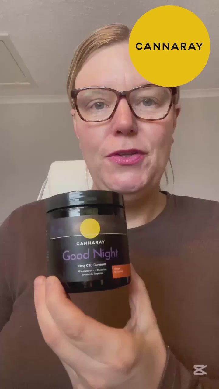 Cannaray Good Night CBD Gummies With Valerian & Terpenes product video