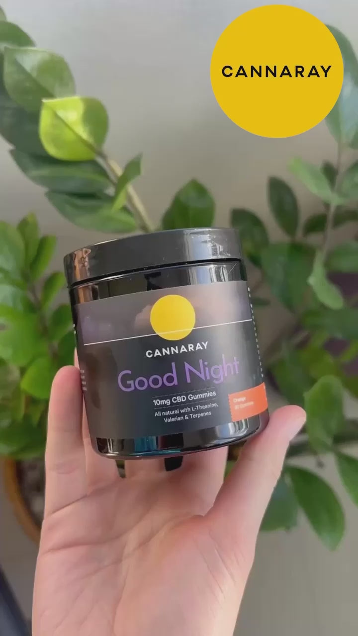 Cannaray Good Night CBD Gummies With Valerian & Terpenes product video